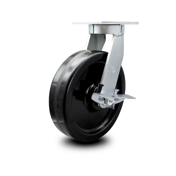 Service Caster 10 Inch Extra Heavy Duty Phenolic Wheel Swivel Caster with Brake SCC-KP92S1030-PHR-SLB - main
